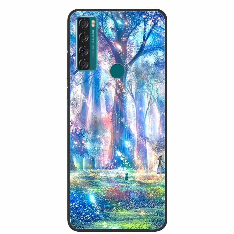 For TCL 20 SE Case Luxury Silicone TPU Soft Cover Phone Case For TCL 20 SE T671H Cartoon Funda Colourful Capa Shockproof Coque