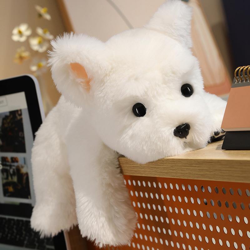 

30cm Kawaii West Highland Puppy Plush Toy Soft Fluffy Lie Prone Puppy High Quality Dog Companion Doll Birthday Children Gift 30cm