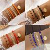 4pcs/set Bohemia Shell Bracelets for Women  Metal Leaf Chain Handmade Bracelets Ethnic Style Summer Beach Jewelry
