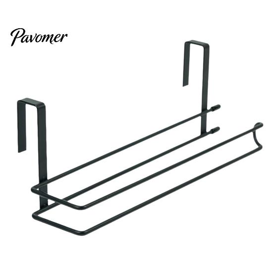 Kitchen Storage Organizer for Cabinet Door Hanging Paper Towel Rack, Drill-Free Metal Organizer, Space Saving Rack Under Heavy Duty