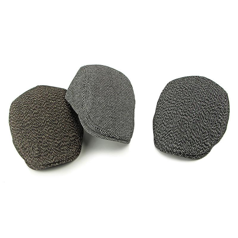 Men's Autumn Winter Peaked Cap Thick Warm Forward Cap Middle-Aged and Elderly Retro Beret