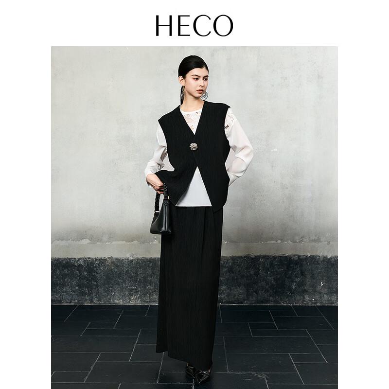 HECO Women's Retro Old Money Style Pleated Vest