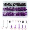 Frezon Universal Motorcycle Sport Bike Windshield Fairing Bolt Kit Fastener Clip Screws 177PCS Purple