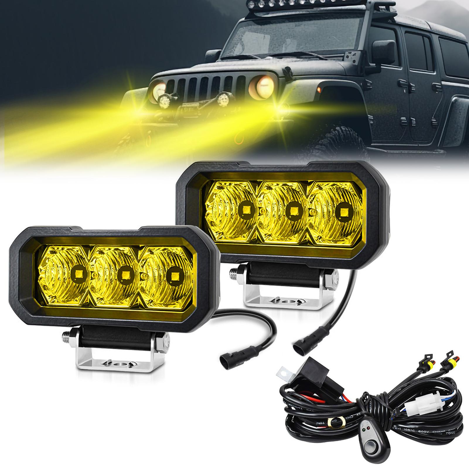 

2 шт. светодиодный рабочий фонарь 5 дюймов противотуманные фары IP68 водонепроницаемые 240 Вт внедорожные противотуманные фары для автомобилей, грузовиков, Flood Beam