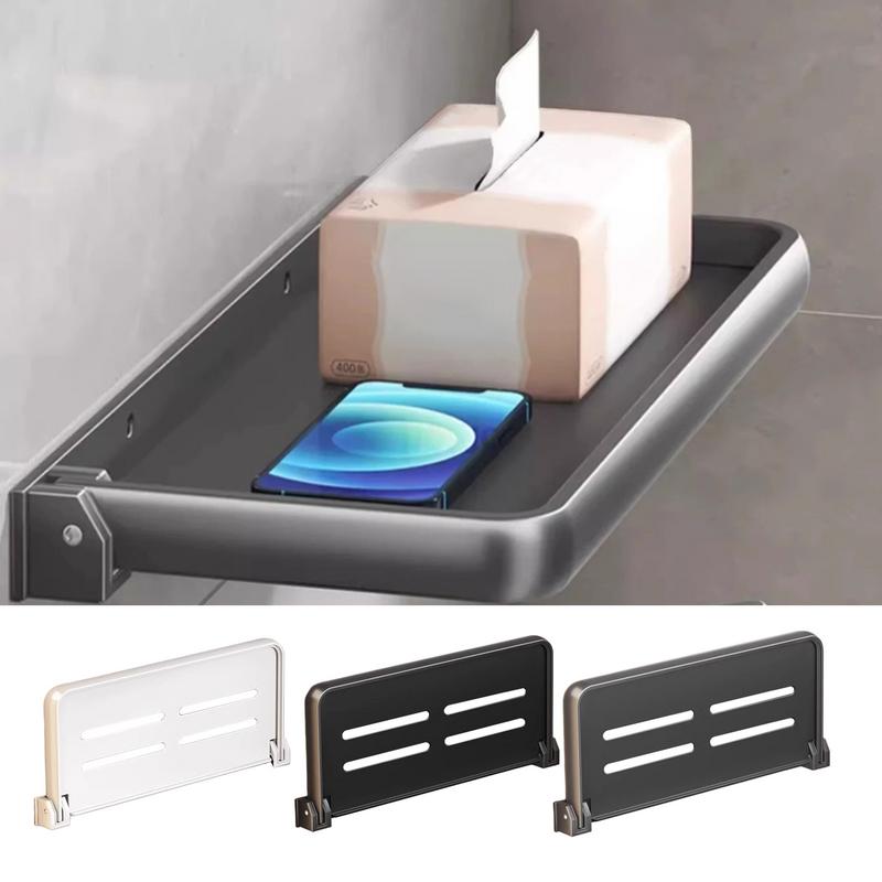 RV Folding Shelf For Shower Rack Organizer Campers Fold-Down Wall Shelf Aluminum Wall Storage Rack RV/Campers Interior Accessory