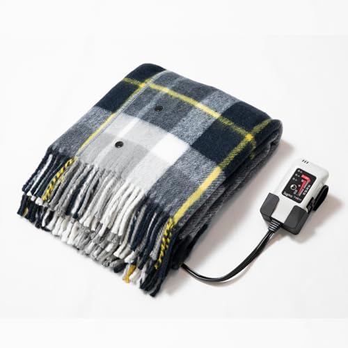 Sugibo Washable Electric Throw, Made in Japan, Regular Size (82 x 140 cm), Automatic 12:00 Off Timer (2, 4, or 6 Hours), Room Temperature Sensor, Dust