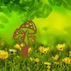 Oversized Metal Mushroom Garden Stake Yard Art Wall Sculpture