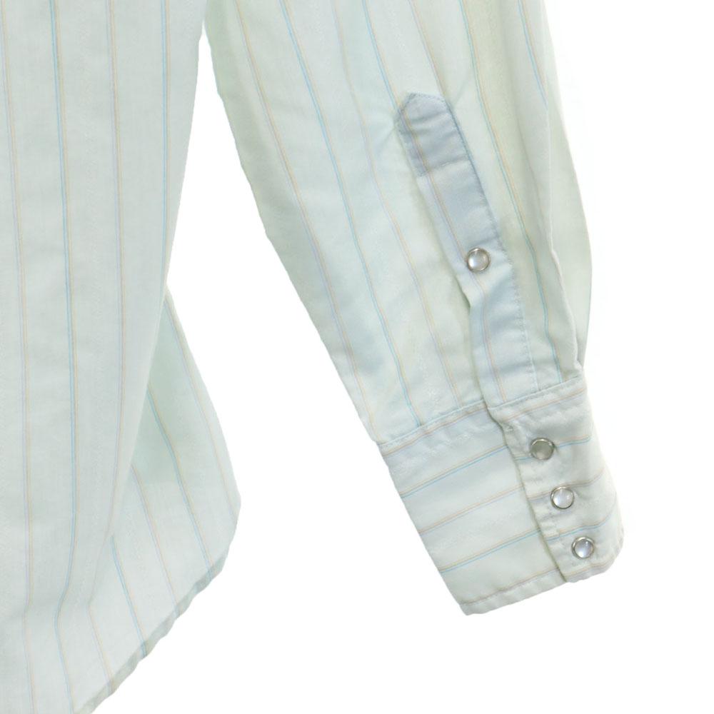 Silver Collection by KARMAN 70s Vintage Striped Pattern Long Sleeve Western Shirt Men's Used
