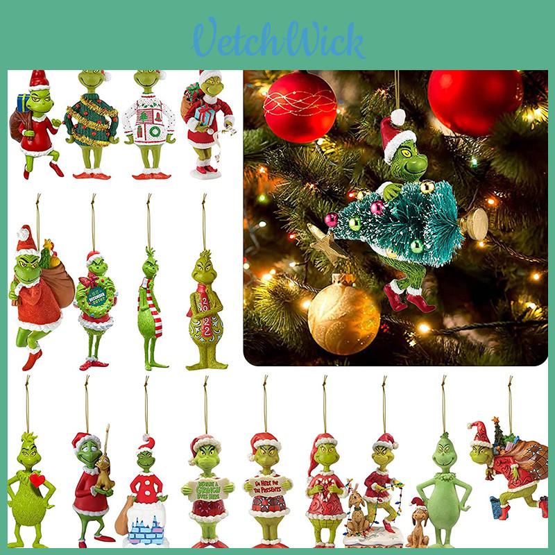 Parti Ev Dekorasyonu İçin Muhteşem The Grinch Noel Ağacı Kolye Süs