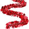 Dense 2M Heart Tinsel Garland DIY Love Sequins Valentines Garland Decorative Garland Ceiling Decor Hanging Decor Indoor Outdoor