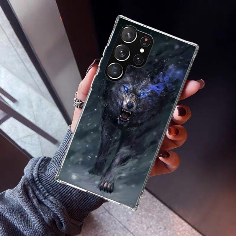 Wütendes Tier Wolf Wild Handyhülle Für Samsung Galaxy S23 S24 S25 Edge S26 Ultra S22 + S21 Plus S20 FE Hülle Silikon Druck Sie
