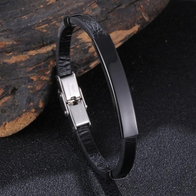 New Trendy Leather Bracelet Men Stainless Steel Handmade Bangles Male Wristband Charm Hand Jewelry Boyfriend Husband Gift Sp1037