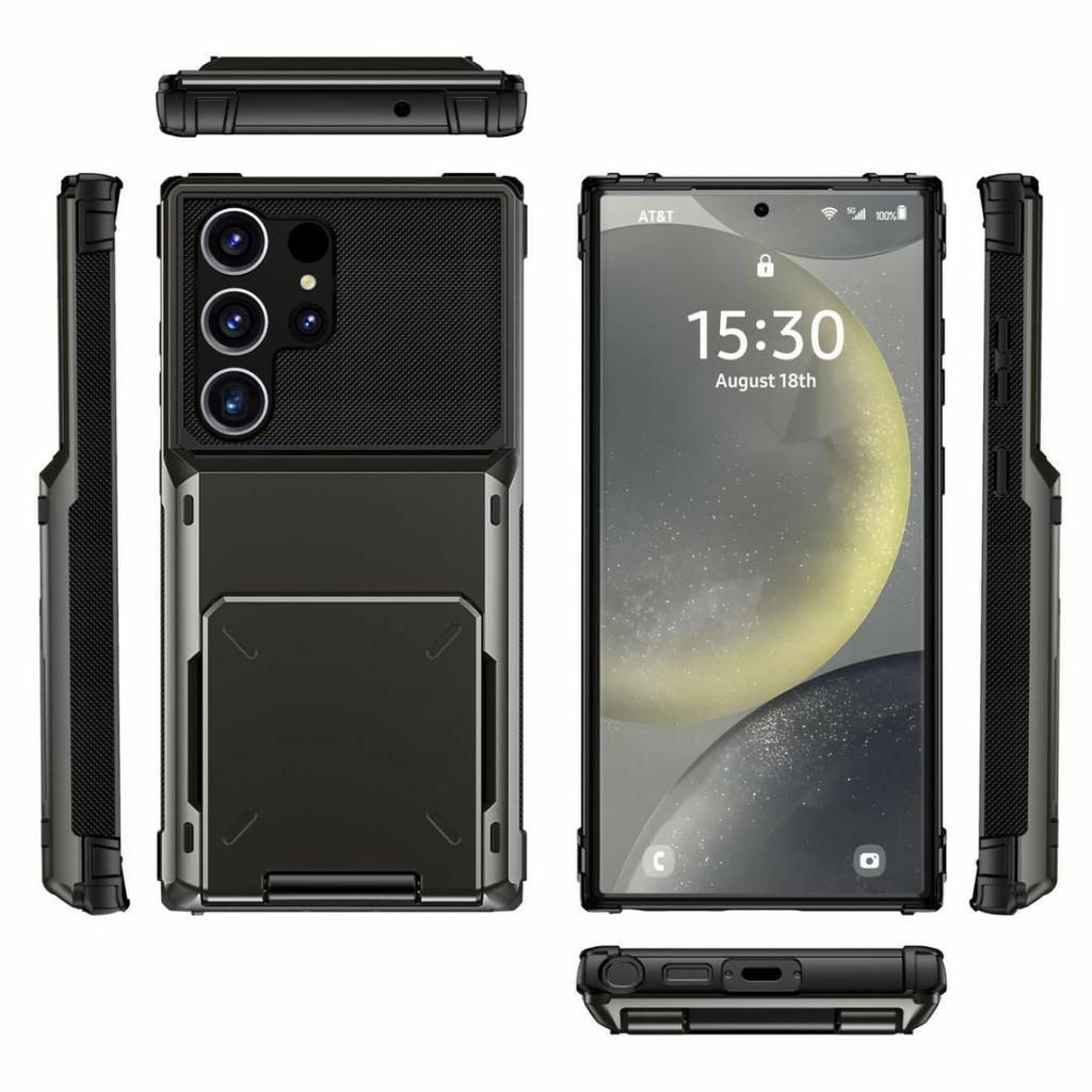 Für Samsung Galaxy S26 Ultra Hülle PC + TPU Doppelschicht Rückseite Handyhülle mit Kartenhalter