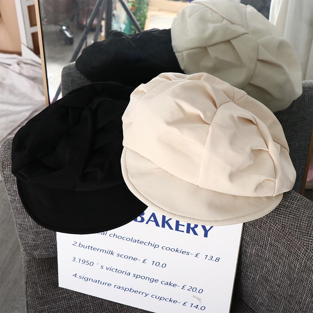 Harajuku Pleated Beret Hat Octagonal Cap Pleated Octagonal Cap Retro Cloud Painter Hat  Lady