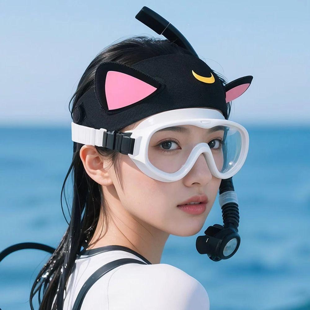Neoprene Outdoor Diving Hat Clear Vision Cat Ears Swimming Headband Diving Headband  Beach