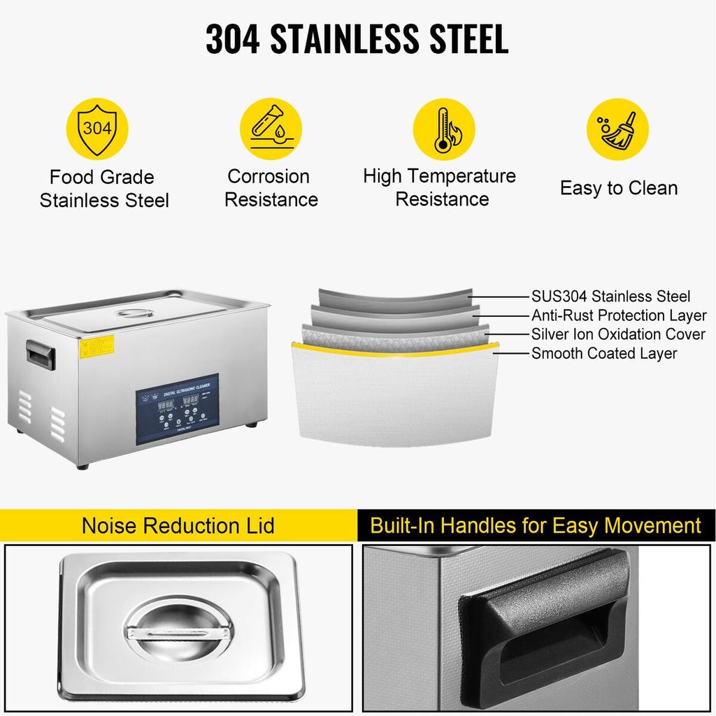 Dual Frequency 22L Ultrasonic Cleaner with Heater for Jewelry Eyeglass