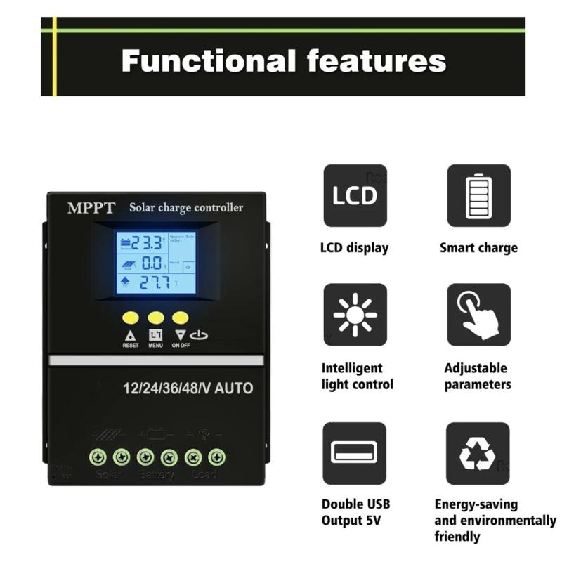 200A MPPT Solars Systems Controllers Weather Resistant Housing Efficient Power Management for Campers Residential