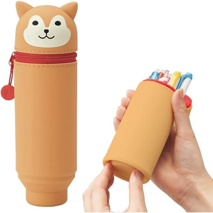 LIHIT LAB Stand Stiftemäppchen PuniLabo Shiba Inu A7712-2 - Niedliches Hunde-Design Schreibwaren-Organizer