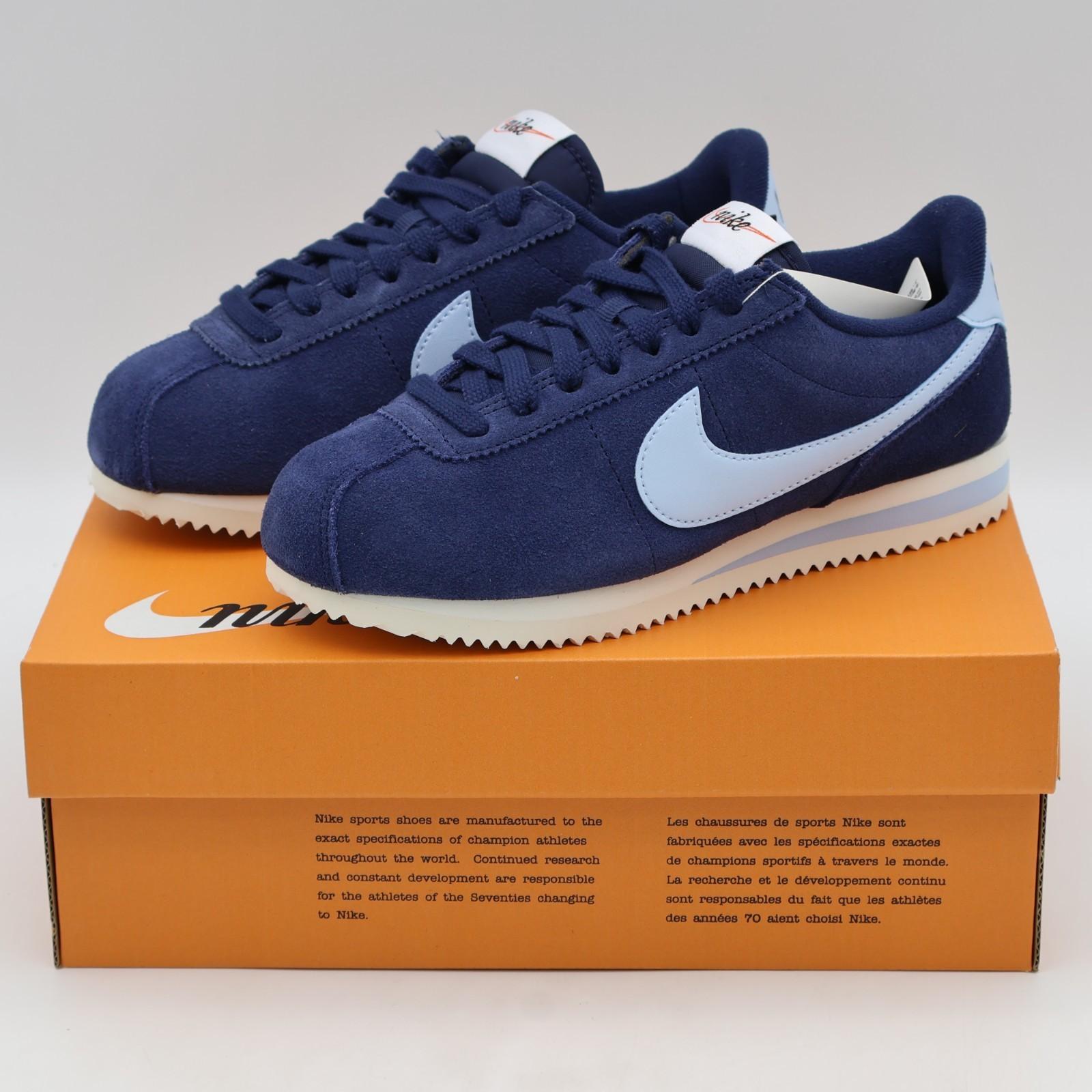 IB1857-400 Nike CORTEZ MIDNIGHT NAVY/CELESTINE BLUE-SAIL (Women s) 10W