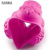 6-cavity Silicone Flower Shape Cake Molds,3 Packs Fondant Shape Decorating Ice Cube Trays Purple Blue Pink