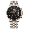Mode Business Dreiaugen-Chronograph Leder Leuchtendes Uhrwerk Stahlarmband Personalisierte Uhr Herren Wasserdichte Quarz Uhr