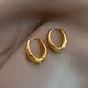 JWER Vintage Smooth Metal Hoop Earrings For Woman Girl Elegent Luxury New Korean Jewelry Temperament Girl's Daily Wear Earrings
