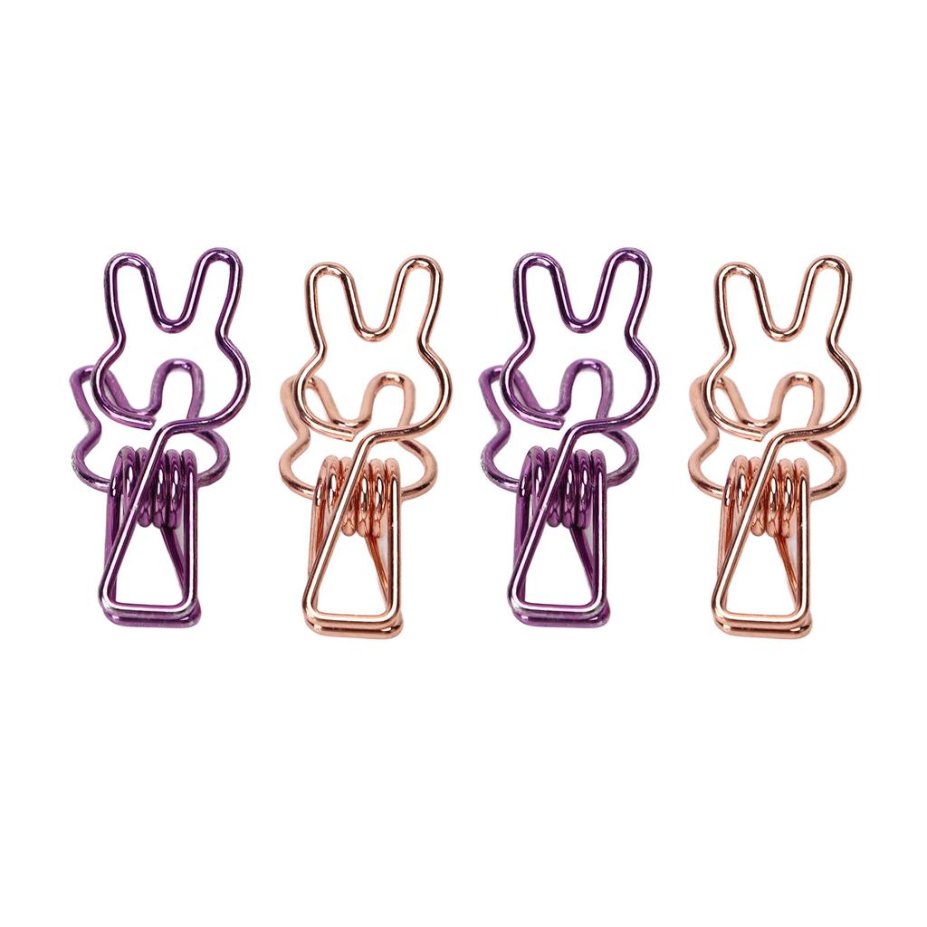 100Pcs Bunny Binder Clips Hollow Out Strong Clamping Sturdy Metal Cute Paper Clips for Documents Clothes Paper