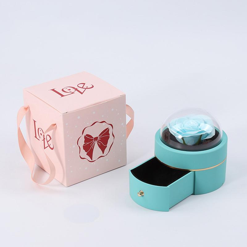 

1Pc Jewelry Organizer Creative Gift Box Wedding Party Decoration Paper Soap Flowers Valentine s Day Immortal Flower Rose Flower
