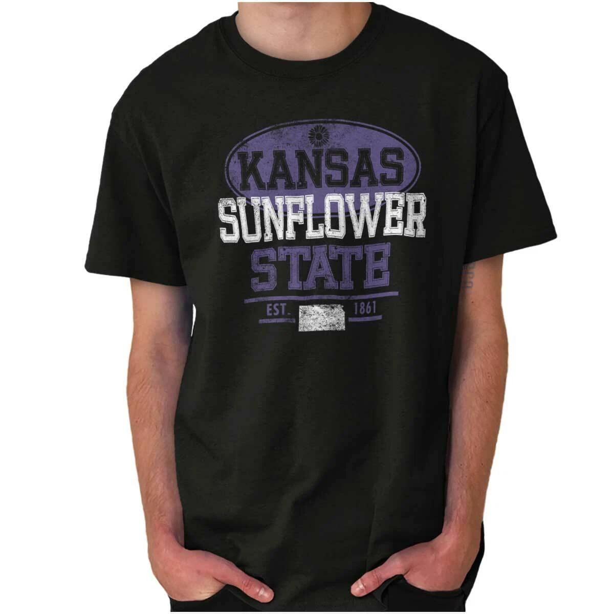 Kansas Sunflower State Vacation Souvenir KS Womens or Mens Crewneck T Shirt Tee XXL