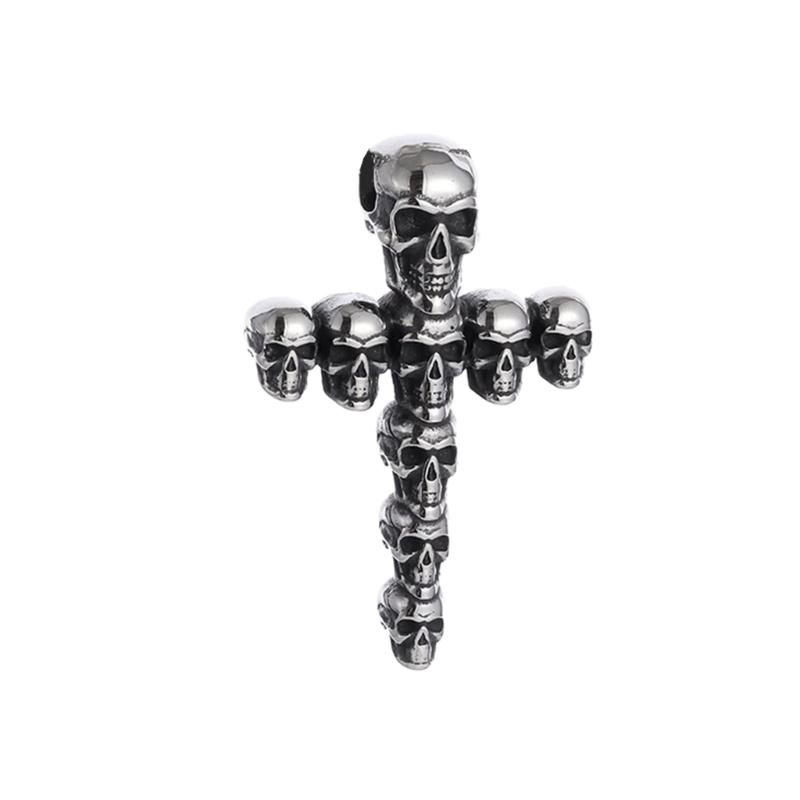 Unisex Gothic Skull Crosses Pendant Necklace Versatile Design Retro Skull and Crosses Necklace For Layer Jewelry Styling