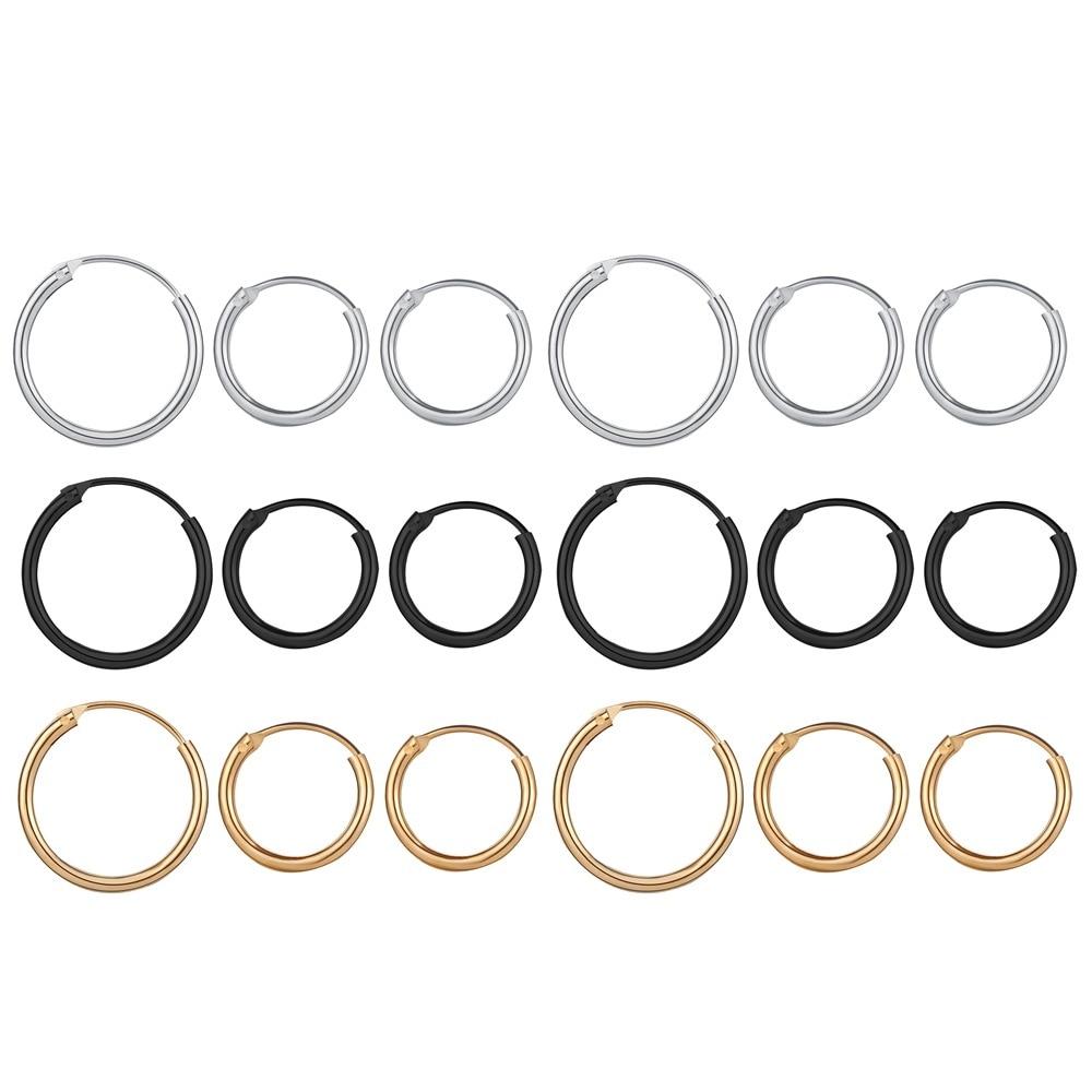 Gold Hoop Earring for Women Fashion Black Silver Color Punk Ear Rings Men Circle Earrings Hoops Hip Hop Jewelry Unisex