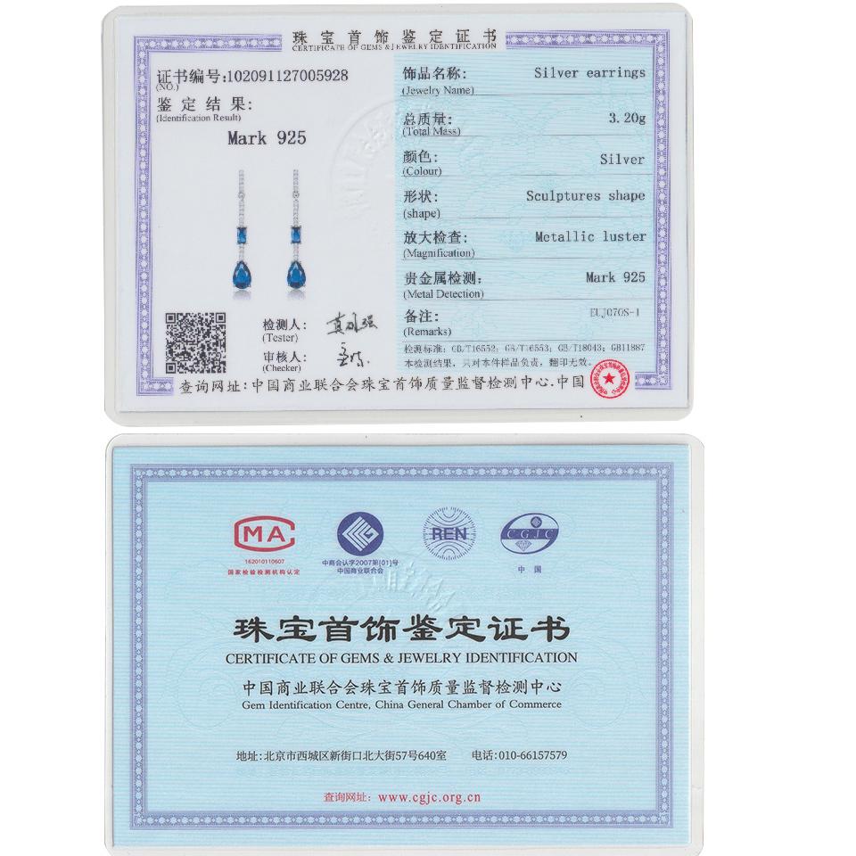 Visací náušnice pro ženy Náušnice s modrým safírem Drahokam Svatební Zásnubní Párty Šperky