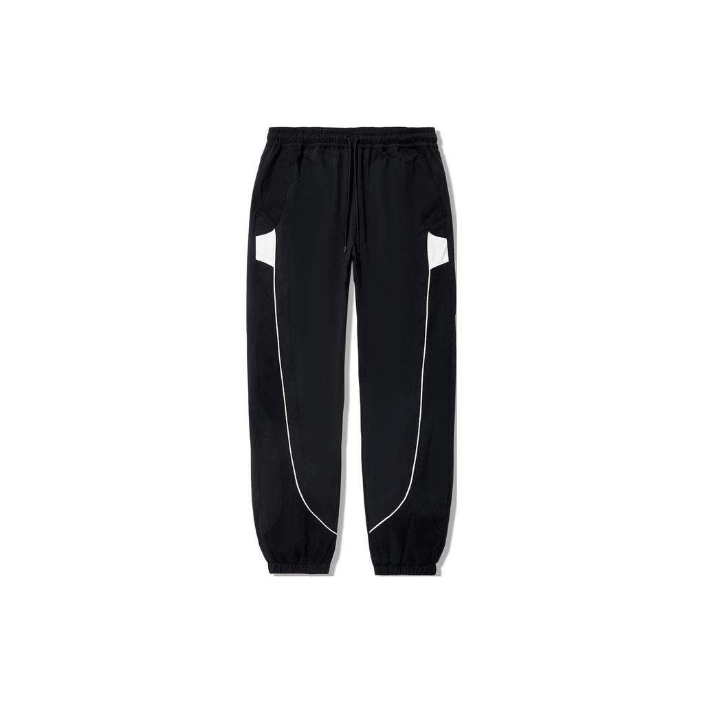 Li Ning Reignite Series Color Block Reflective Loose Knit Sports Pants Women bottoms Black AYKU146-1