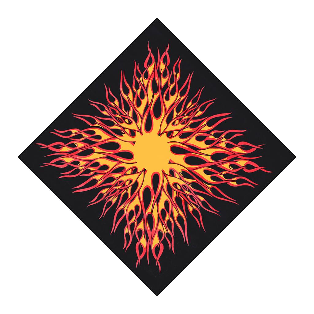 21'' Eld Bandana Huvudduk för Kvinnor Män Stretch Fyrkantig Turban Huvudduk Punk Lätt Huvudomslag Huvudbonad