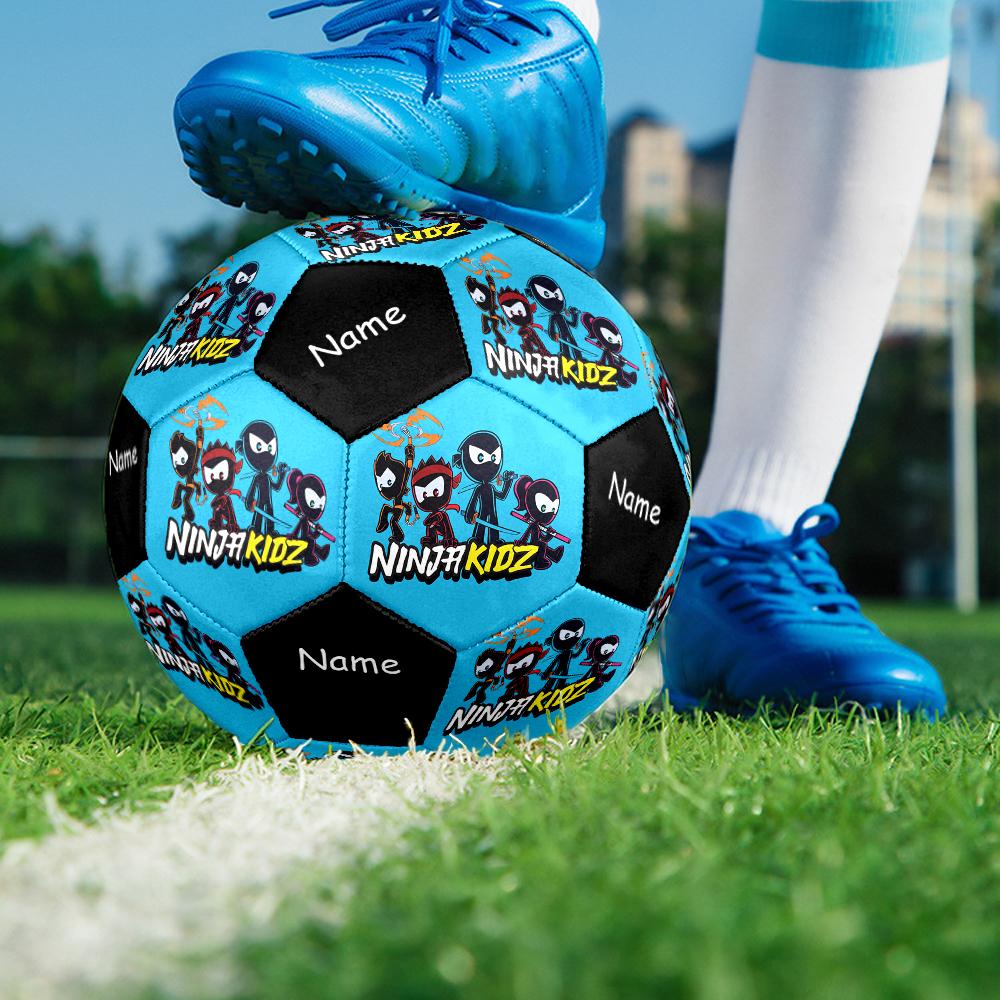 Custom Name Ninja Kidz Theme Size 5 Soccer Ball, Suitable for Both Indoor and Outdoor Matches, a Gift Suitable for Everyone.