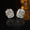 Huitan Simple Fashion Geometric Crystal Cubic Zirconia Stud Earrings for Women Gold Color Temperament female Accessories Zircon
