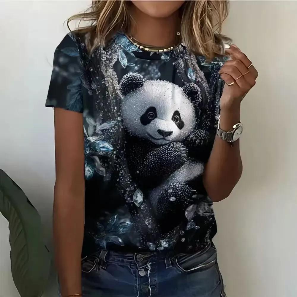 Casual Loose Animal Print T-shirt Women's Versatile Top Daily Short Sleeve Comfortable Breathable T-Shirts Women’s