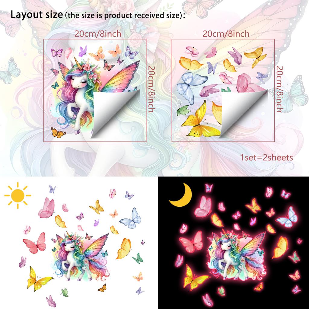 Creative Night Light Unicorn Bedroom Living Room Wall Beautification Stickers