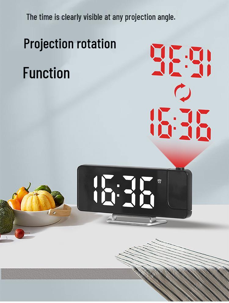 LED Large Screen Projection Alarm Clock with Temperature Display - Popular with Internet Celebrities