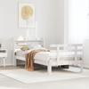 VidaXL Bed Frame with Headboard White 75x190cm Solid Pine Wood, Bed, Solid Wood Bed Frame, Bedroom Furniture 3306838