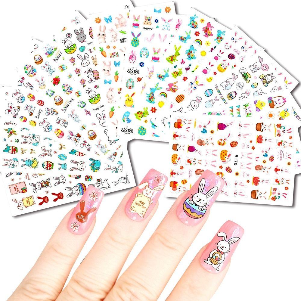 

Rabbit Egg Nail Stickers Manicure Accessories Nail Slider New Rabbit Nail Decals Birthday