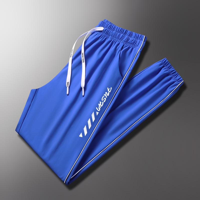 

Чоловічі та жіночі літні водонепроникні сонцезахисні штани Ice Silk, що швидко висихають, вуличні тонкі вільні штани з дев’ятьма точками L синій