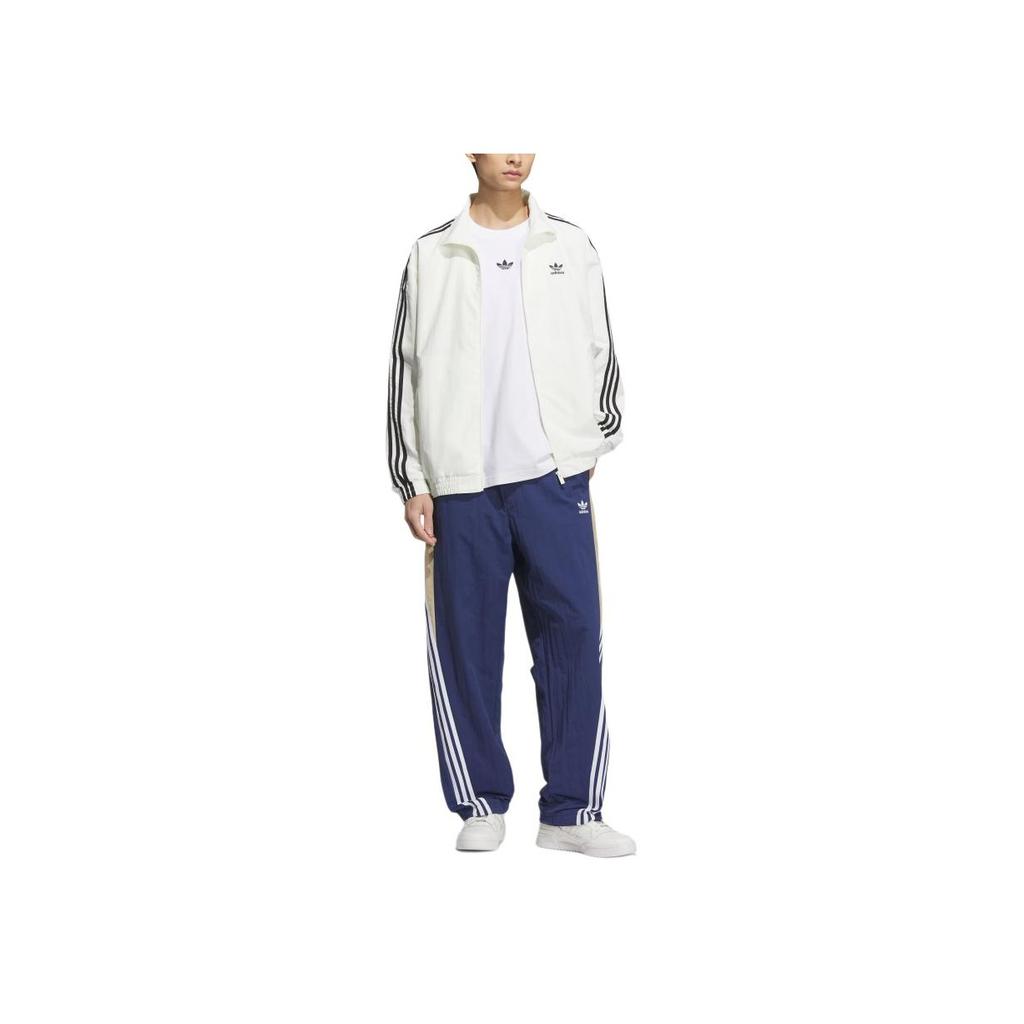 adidas Originals Firebird Träningsjacka Logotyp Rand Sport Bekväm Ståkrage Långärmad Jacka Herr Jacka Han-Jade-Vit KC1455