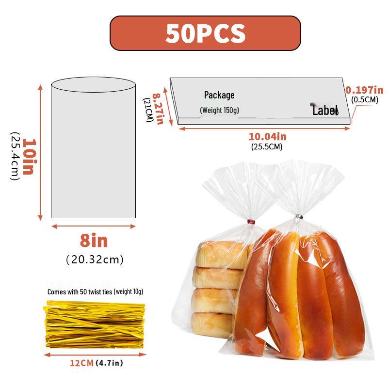 Clear Drawstring Packaging Bag for Cookies, Bread, Candy, and Baked Goods