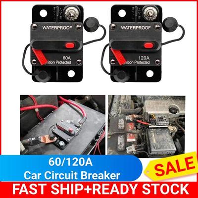 60/120A Car Circuit Breaker With Manual Reset Marine Circuit Breaker Reset Fuse DC12-48V