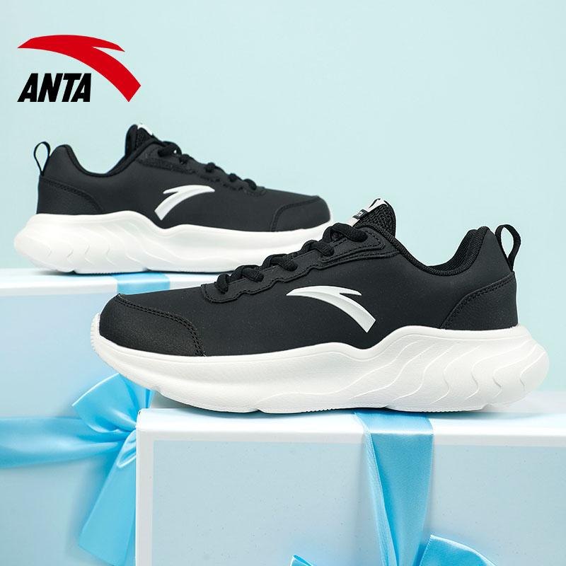 Anta Running Series Fabric Synthetic Leather Comfortable Versatile Shock Absorbing Non-Slip Low-Top Running Shoes Women sneaker Black 922345527-6