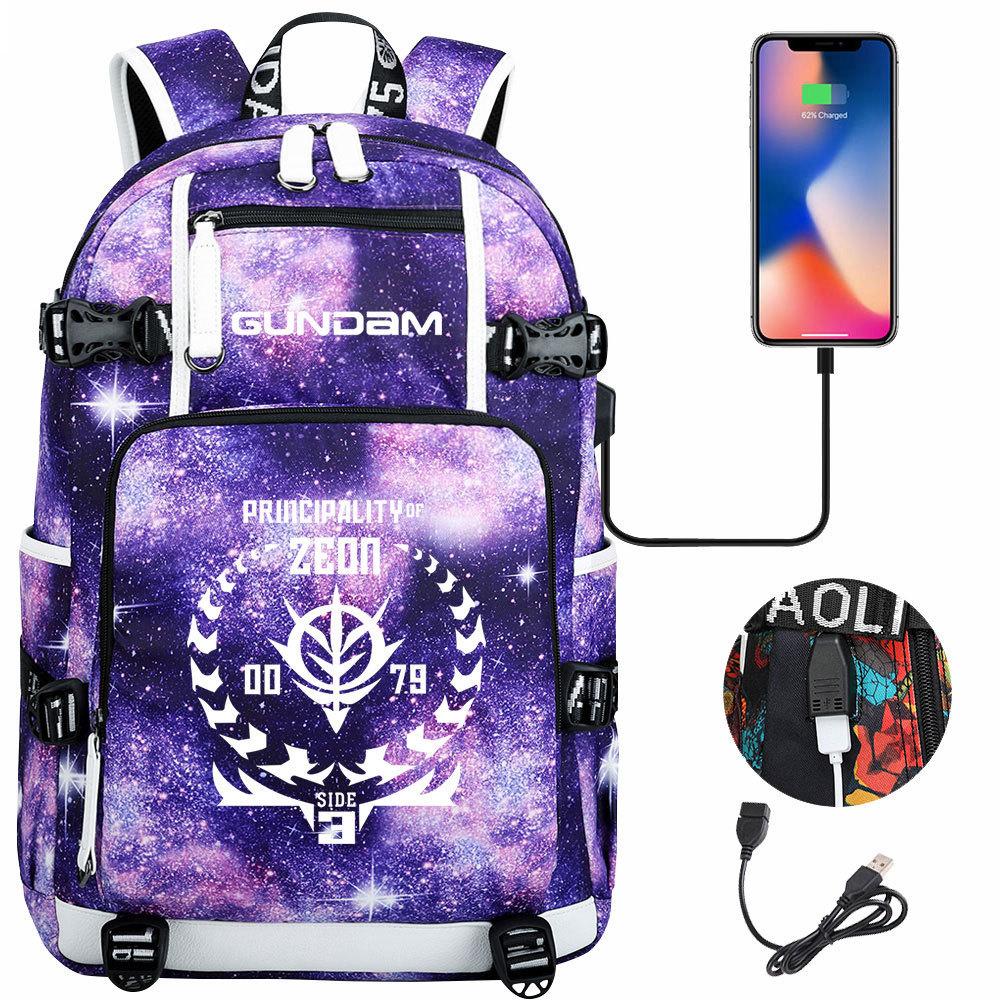Nuovo Zaino Scolastico Stampato Mobile Suit Gundam per Studenti Adolescenti Uomo Donna Zaino da Viaggio Grande Capacità per il Tempo Libero