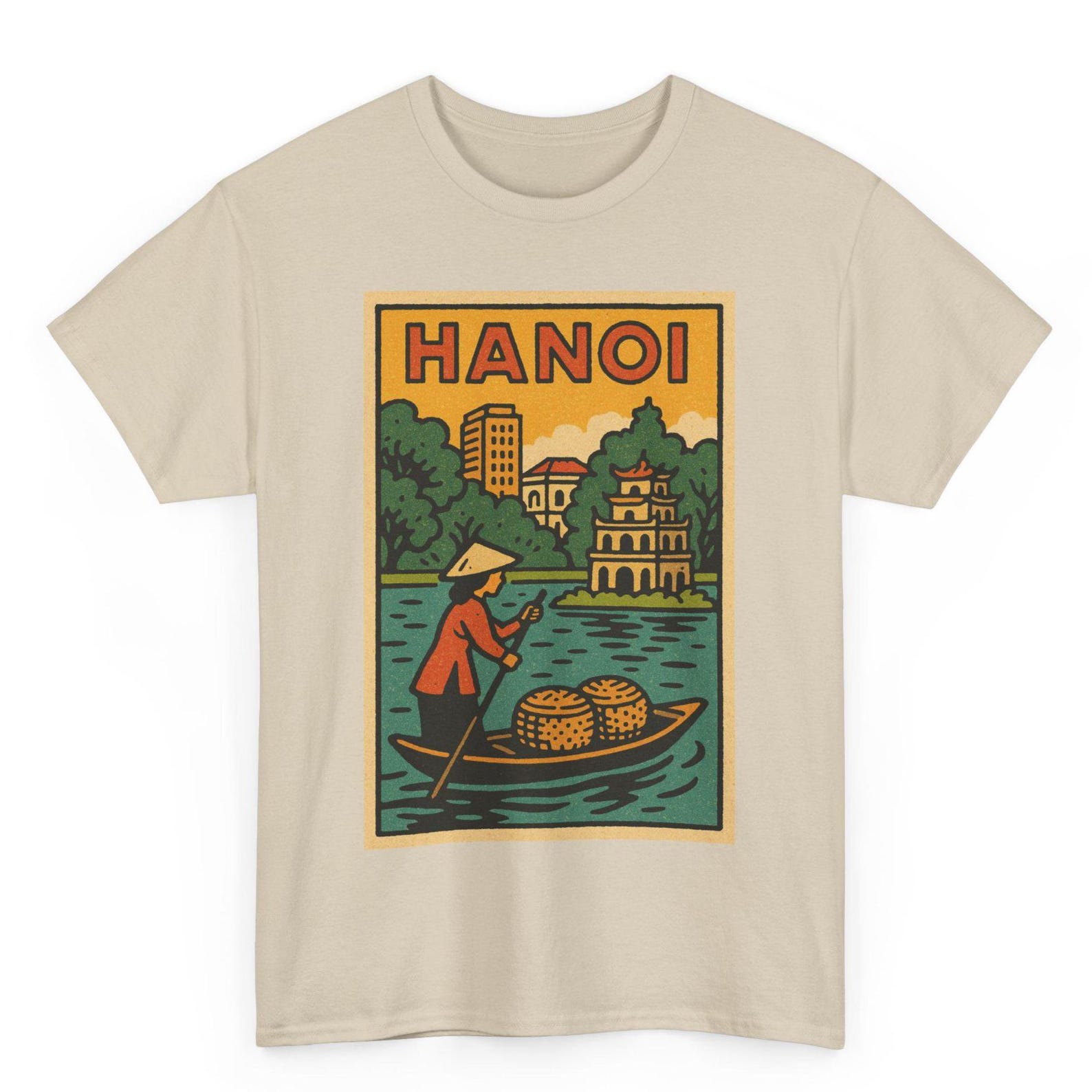 Hanoi T-Shirt: Retro Comic Vietnam Street Scene Tee S
