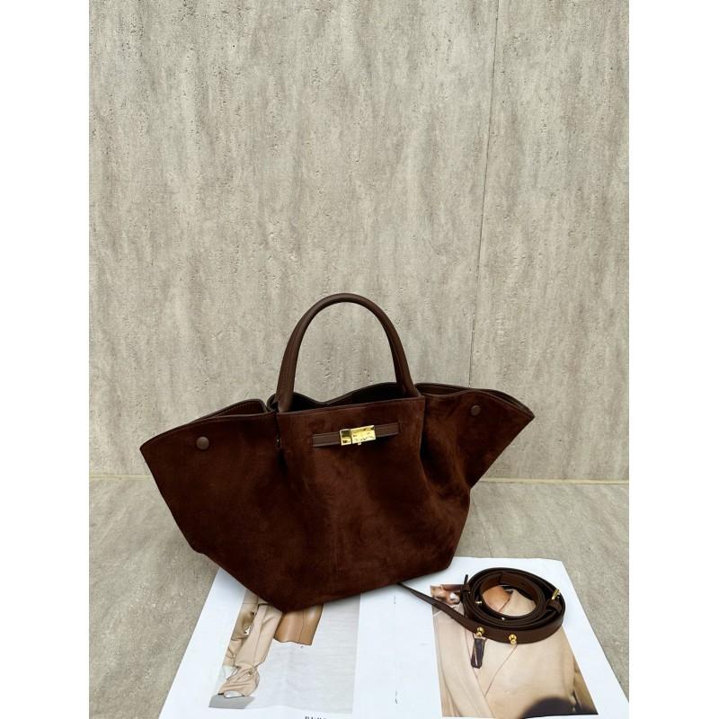 Vintage Matte Leather Tote Bag With