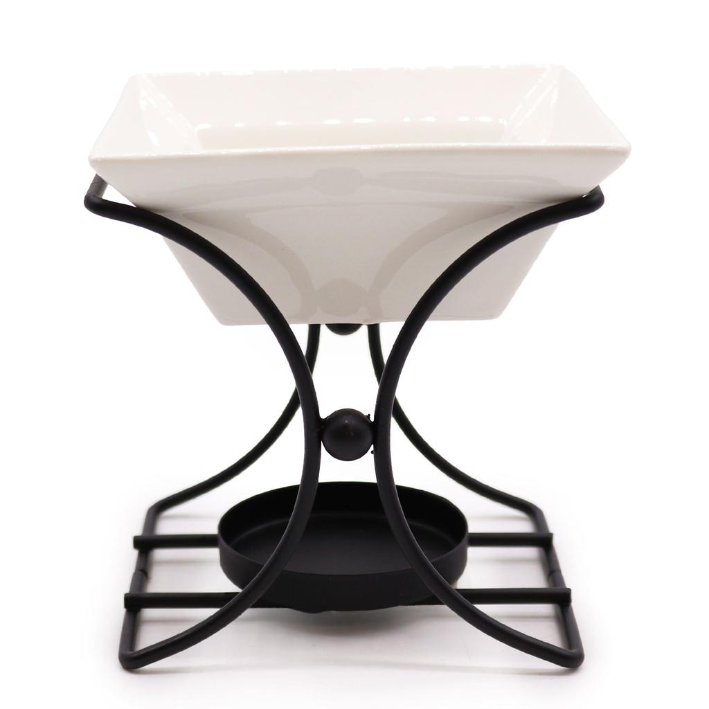Oil Burner For Wax Melts Ceramic Metal Square